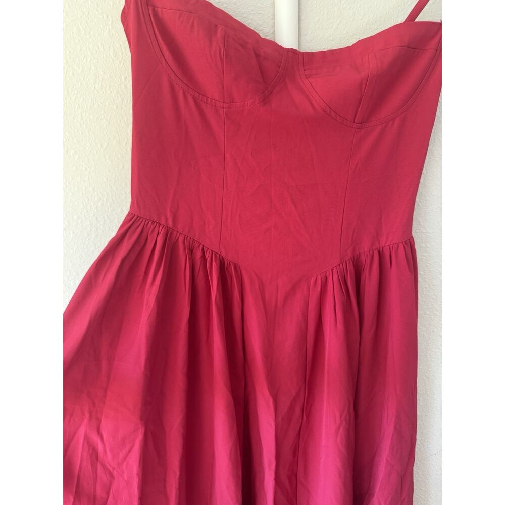 NWT RIHOAS Red Square Neck Midi Dress Strappy Sleeveless Pocket Elegant - Picture 7 of 10
